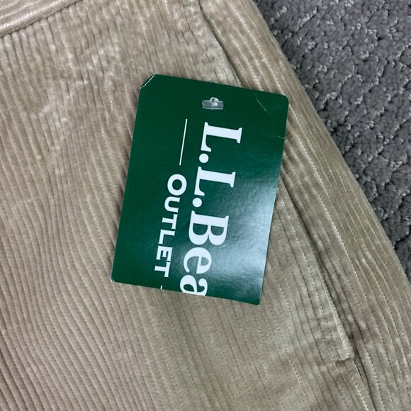 LL Bean Country Corduroy Pants Men's 34 x 34 Khaki Cotton Wide Wale Flat Front - Picture 6 of 14